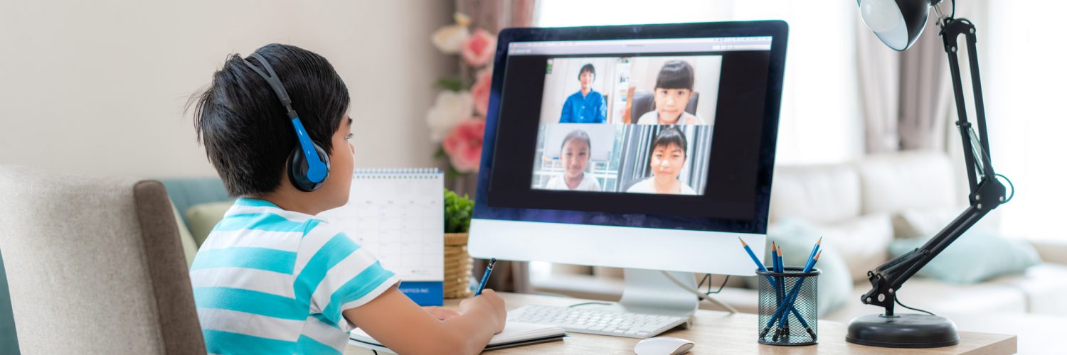 Child looking at a computer screen