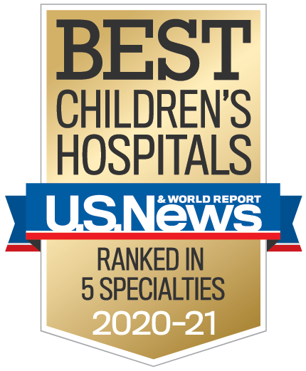 Banner image of U.S. News & World Report Best Children's Hospitals - Ranked in 5 Specialties 2020-21